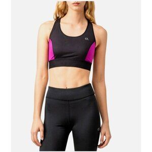 Calvin Klein Performance Racerback Bra XS Black & Pink High Support